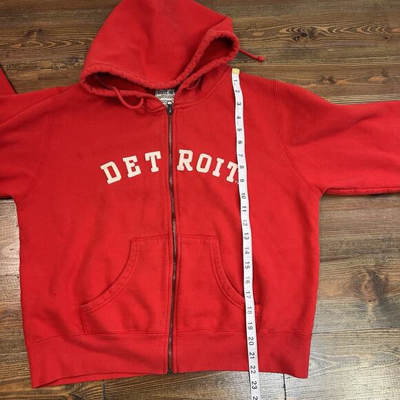 Vintage Steve And Barry's Detroit Full Zip Hoodie Jacket Women's Red Size XL - Picture 6 of 9